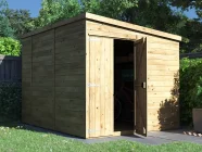 overlord modular pent garden shed 2.4m x 3m double door