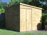 overlord modular pent garden shed 2.4m x 3m double door