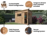 3m x 1.2m pent garden shed overlord features