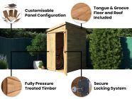 Overlord Reverse Pent Modular Shed 1.2m x 1.8m Features