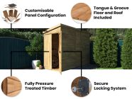 1.2m x 3m pent garden shed overlord features