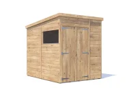 overlord garden shed with pent roof 1.8m x 2.4m with window double door
