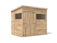 Overlord Modular Pent Garden Shed 2.4m x 1.8m with Window Double Door
