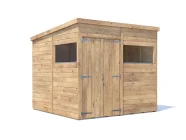 overlord garden shed pent roof with windows 2.4 x 2.4 white background