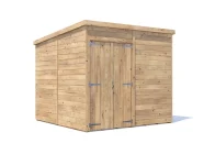 overlord garden shed pent roof double door 2.4m x 2.4m