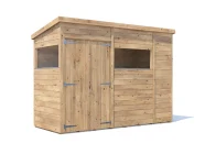 3m x 1.2m pent garden shed overlord with windows double door