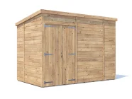 overlord pent roof garden shed double door 3m x 1.8m