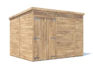 overlord garden shed pent roof 3m x 2.4m double door