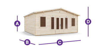 Severn 6m x 5.5m Garden Log Cabin Measurements