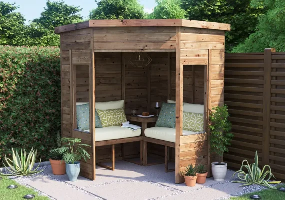 Apocallipo Corner Arbour with Glazed Panels