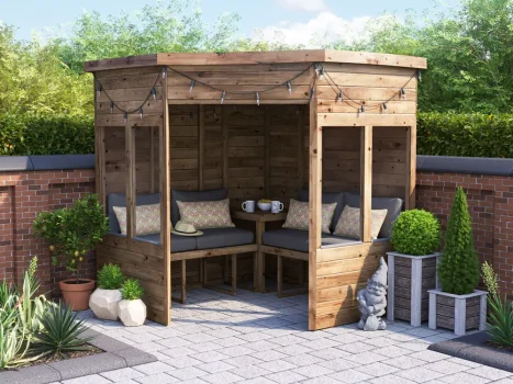 Apocallipo Corner Arbour with Glazed Panels