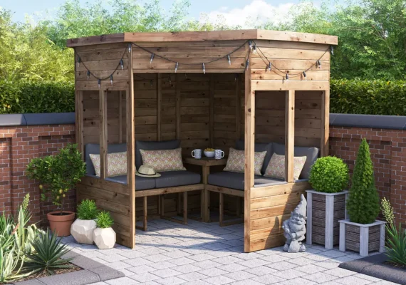 Apocallipo Corner Arbour with Glazed Panels