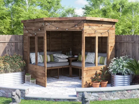 Apocallipo Corner Arbour with Glazed Panels