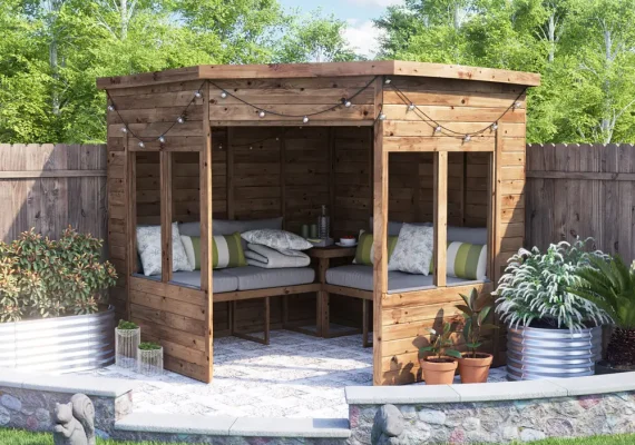 Apocallipo Corner Arbour with Glazed Panels