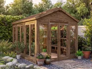 Pressure Treated Wooden Greenhouse Growzilla