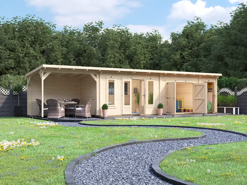 BigEvil Log Cabin with Shed, Workshop and Gazebo | BuyGardenPods product image 2