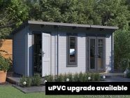 log cabin with upvc