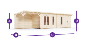 W10.5m x D2.5m spec log cabin evil assassin gazebo