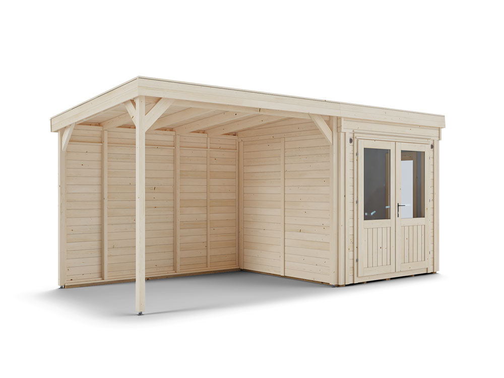 Dominator Classic Garden Office with Side Canopy | BuyGardenPods product image 31