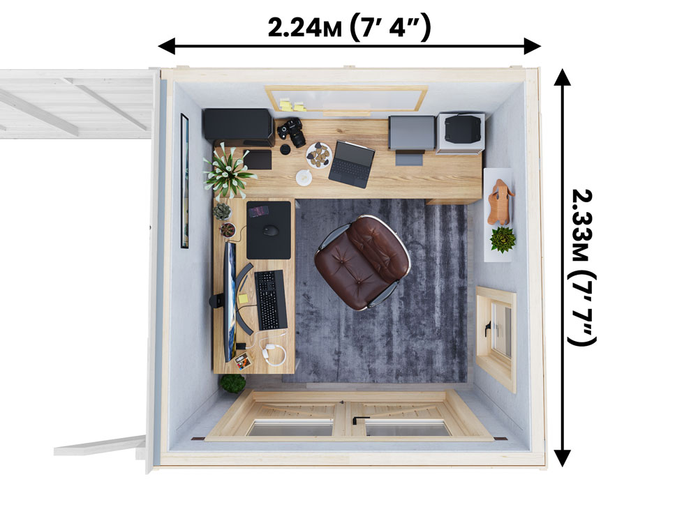 Dominator Classic Garden Office with Side Canopy | BuyGardenPods product image 9