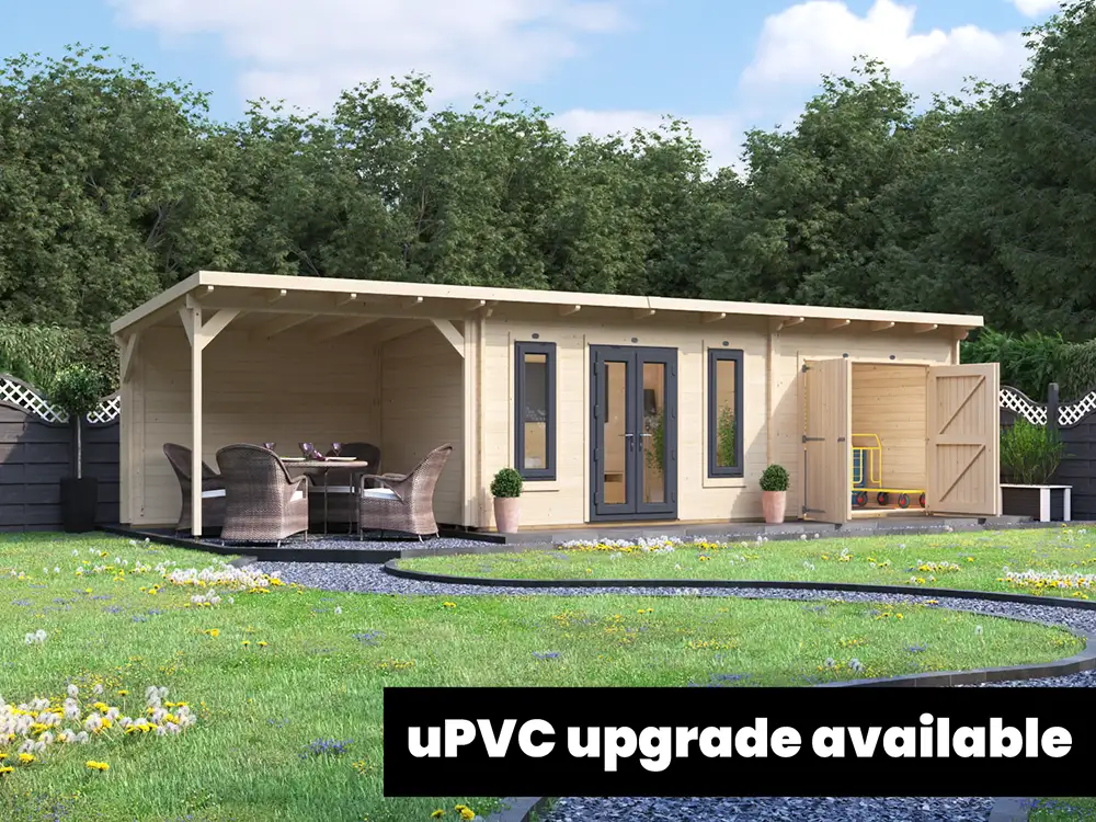 EvilGenius Log Cabin With Gazebo | BuyGardenPods product image 3