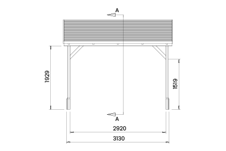 Utopia 3m x 3m Lean To Gazebo Specification Measurements