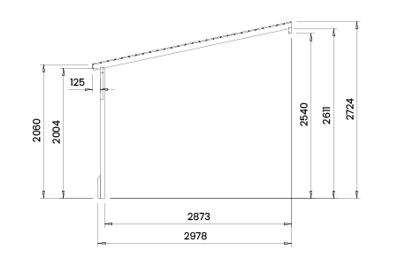 Utopia 3m x 3m Lean To Gazebo Specification Measurements