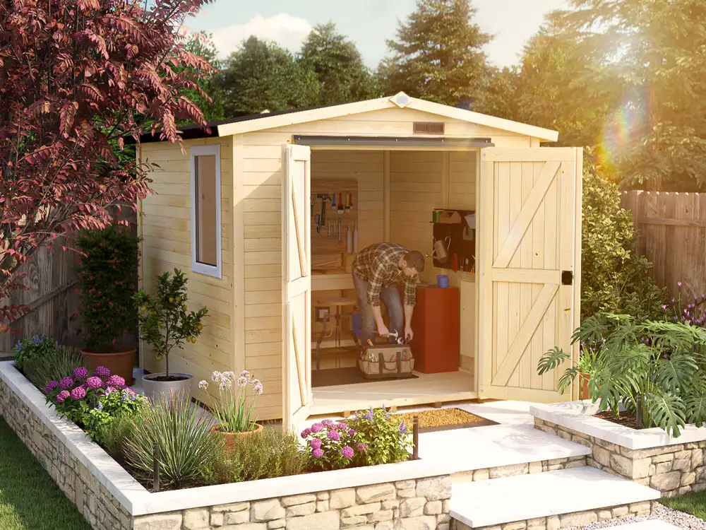 Tubby-2424-Apex-Open-Night shed