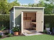 Tubby-3018-Pent-Open-Day-Green-Fixed-Windows