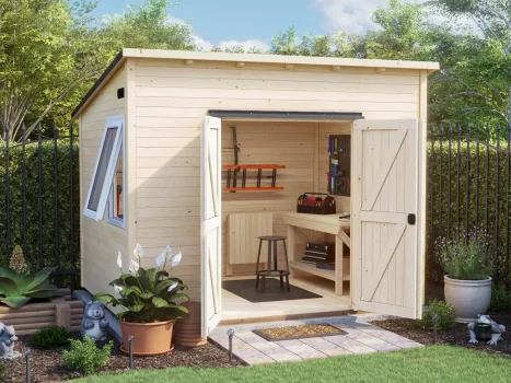 Tubby 19mm Log Cabin Pent Work Shed