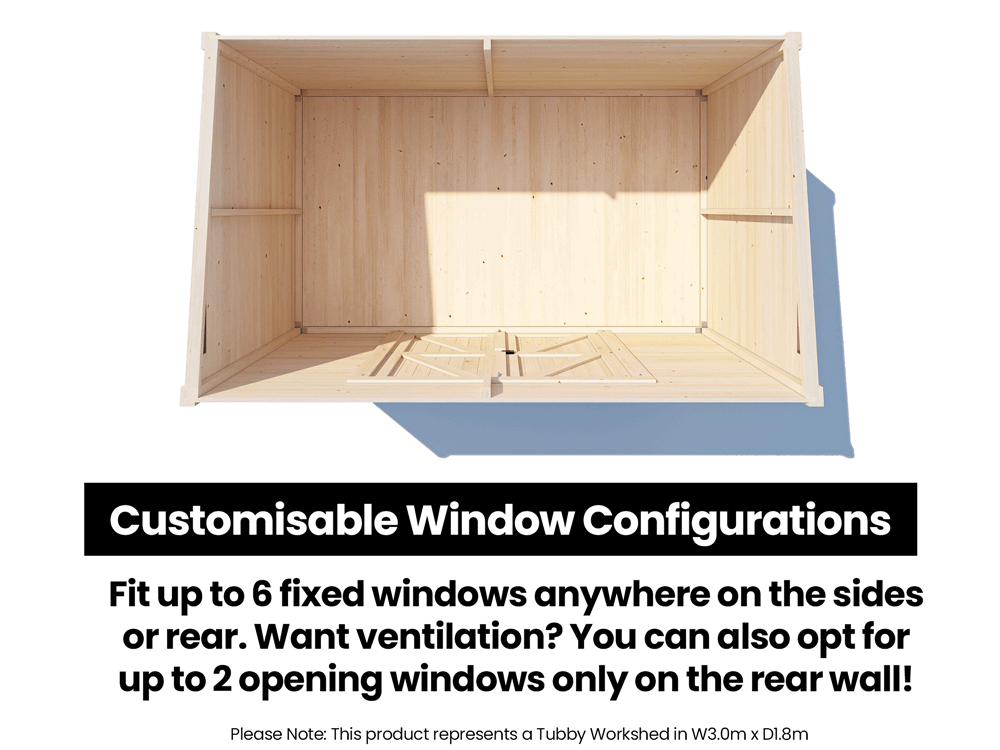 Tubby 19mm Log Cabin Pent Workshop W3.0m x D2.4m | Dunster House