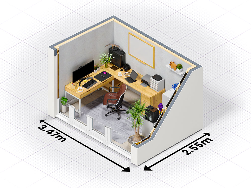 Rendered Dominator Pent Office | BuyGardenPods product image 7
