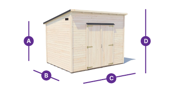 tubby pent log cabin work shed 3024
