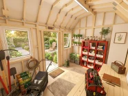 Dutch barn workshop interior