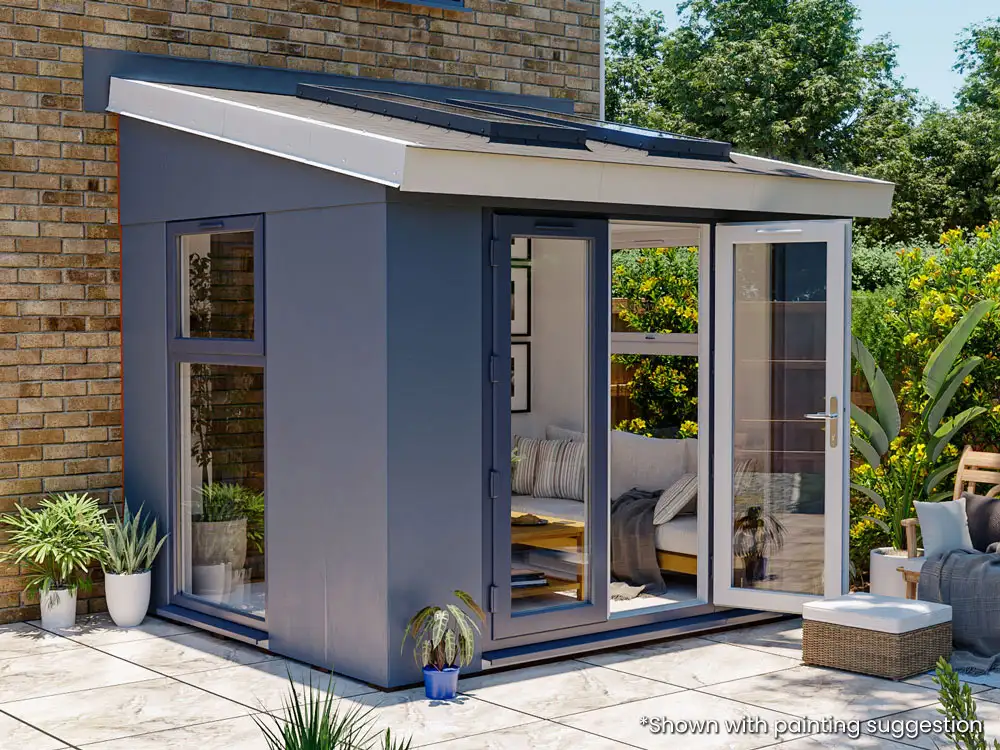 Addroom Conservatory Alternative 3m x 2.5m with Skylights Painted Grey uPVC