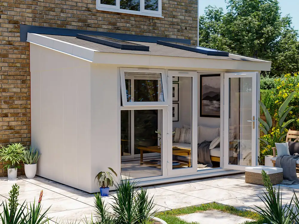 Addroom Conservatory Alternative 4m x 2.5m with Skylights Solid Wall