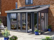 Addroom 4m x 2.5m Conservatory Alternative with Skylights Grey uPVC Painted