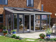 Addroom 5m x 2.5m Conservatory Alternative with Skylights Grey uPVC Painted