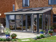 Addroom 5m x 2.5m Conservatory Alternative with Skylights Grey uPVC Painted