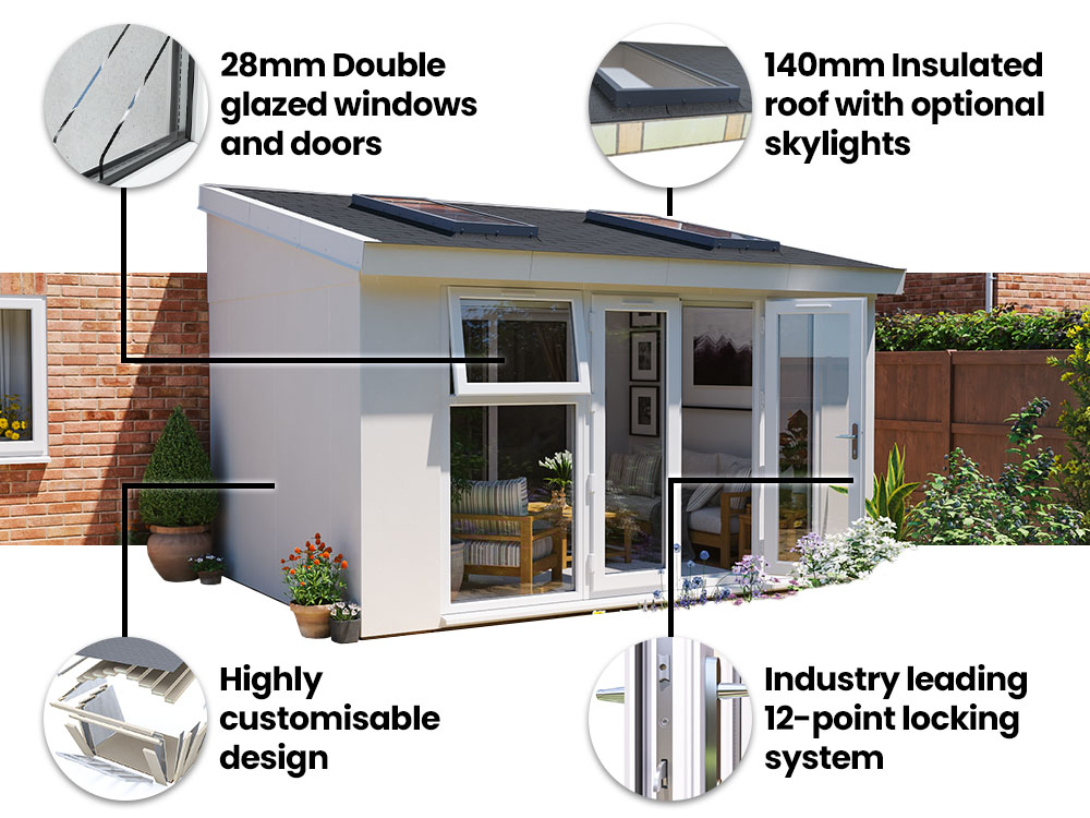 Addroom® Conservatory Alternative With Skylight | BuyGardenPods product image 5