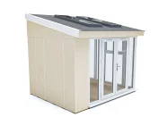 Addroom 3m x 2.5m Conservatory Alternative with Skylights White uPVC