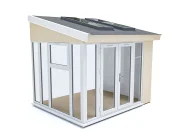 Addroom 3m x 2.5m Conservatory Alternative with Skylights White uPVC