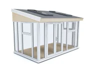 Addroom 4m x 2.5m Conservatory Alternative with Skylights White uPVC