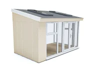 Addroom 4m x 2.5m Conservatory Alternative with Skylights White uPVC