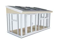 Addroom 5m x 2.5m Conservatory Alternative with Skylights White uPVC