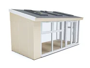 Addroom 5m x 2.5m Conservatory Alternative with Skylights White uPVC