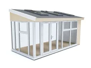 Addroom 5m x 2.5m Conservatory Alternative with Skylights White uPVC