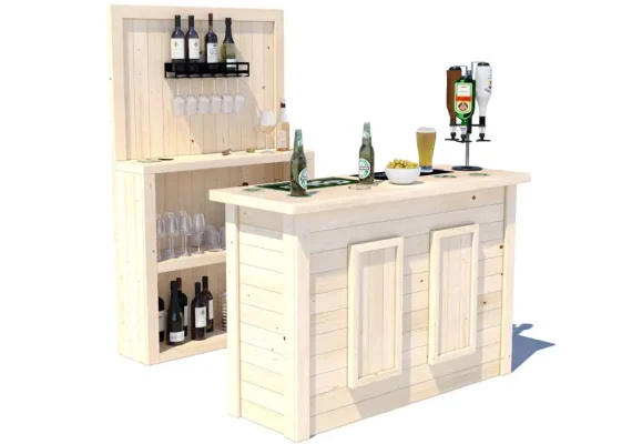 Log Bar and Bar Shelf Unit