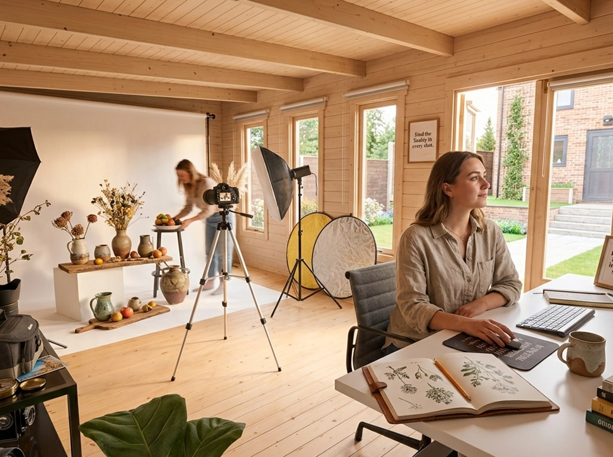 Modern home gym log cabin