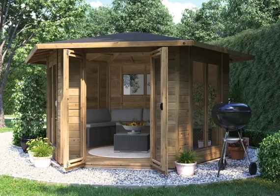 Pressure Treated RagePanda Hex Summerhouse